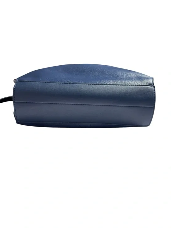 Women’s Navy Leather Tote with Gold Accent - Picture 6 of 12